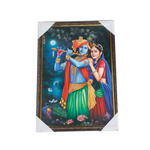 Lord Krishan And Goddess Radha Photo Frame - 13 × 19 Inches | For Pooja Temple | Home Decor And Gifts