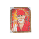 Shree Sai Baba Photo Frame - 17 × 13 Inches | For Pooja Temple | Home Decor And GIfts
