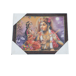 Lord Krishan And Goddess Radha Photo Frame - 13 × 10 Inches | For Pooja Temple | Home Decor And Gifts