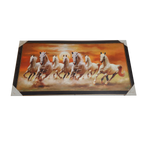7 Running Vastu Shastr White Horse Photo Frame - 26 × 14 Inches | For Home Decor And Gifts