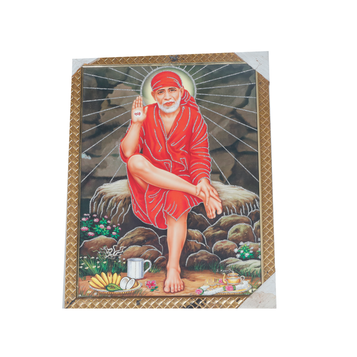 Shree Sai Baba Photo Frame - 17 × 13 Inches | For Pooja Temple | Home Decor And GIfts