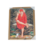 Shree Sai Baba Photo Frame - 17 × 13 Inches | For Pooja Temple | Home Decor And GIfts