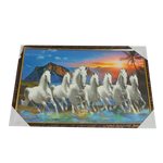 7 Running Vastu Shastr White Horse Photo Frame - 20 × 13 Inches | For Home Decor And Gifts