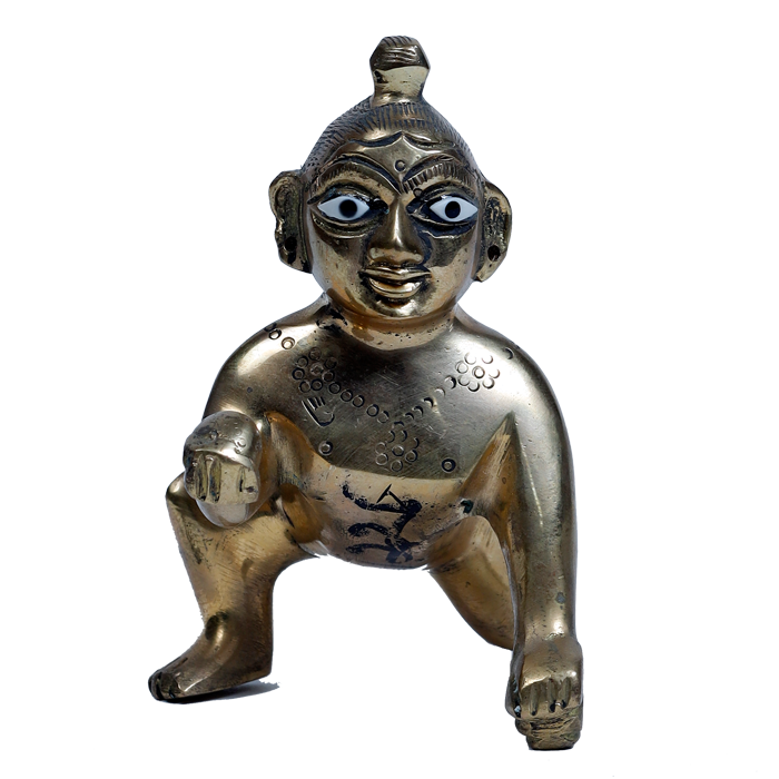 Brass 3 No. Laddu Gopal - 4 × 3 Inches