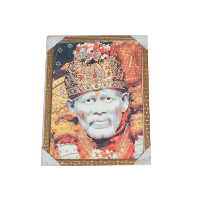 Shree Sai Baba Photo Frame - 17 × 13 Inches | For Pooja Temple | Home Decor And GIfts