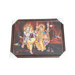 Goddess Radha And Lord Krishan Photo Frame - 19 × 25 Inches | For Pooja Temple | Home Decor And Gifts