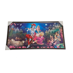 Lord Krishna And Goddess Radha With Gopis Photo Frame - 20 × 40 Inches | For Pooja Temple | Home Decor And Gifts