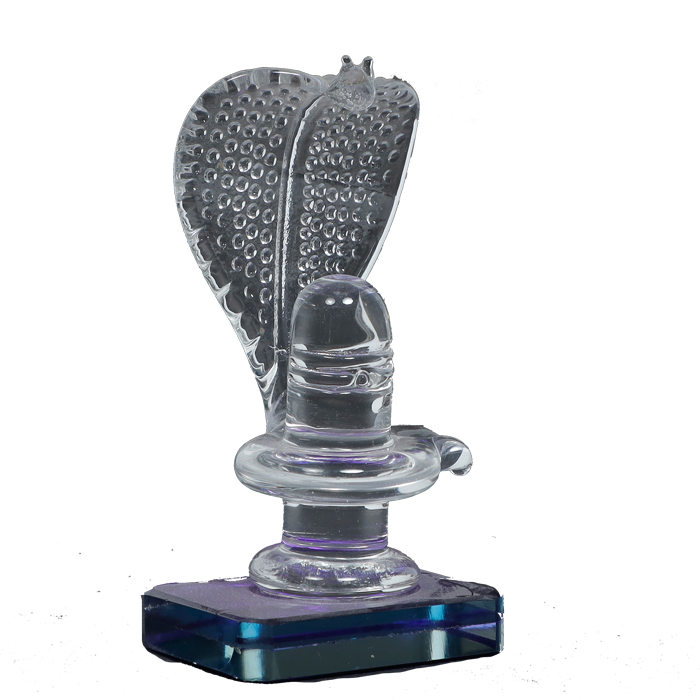 Handcrafted Glass Shiva Lingam Shiv Ling Idol - 4 × 2 Inches