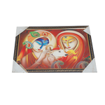 Goddess Radha And Lord Krishan Photo Frame - 20 × 13 Inches | For Pooja Temple | Home Decor And Gifts