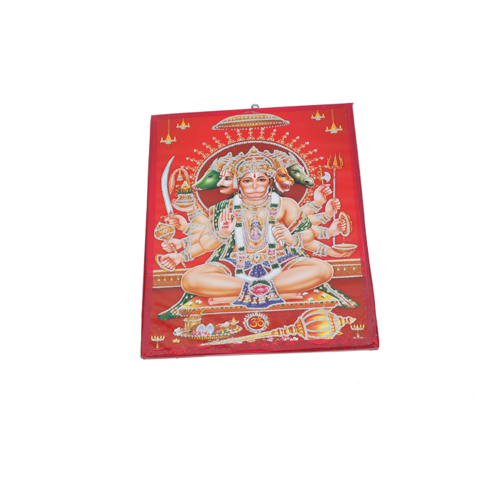 Lord Punch Mukhi Hanuman Photo Frame - 12 x 8 Inches | For Pooja Temple | Home Decor And Gifts