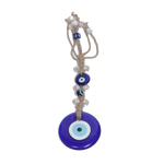 Glass Blue Evil Eye Hanger - 12 × 3 Inches