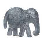 Brass Dhokra Elephant Statue With Carved Jali Design - 2.5 × 3Inches