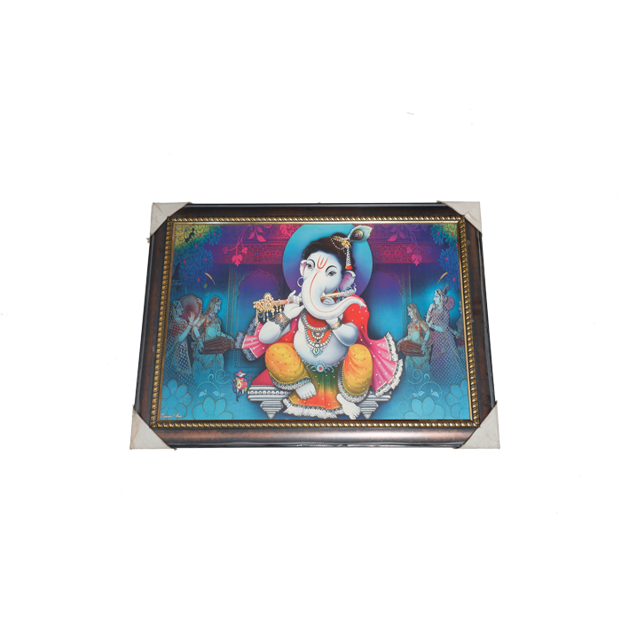 Lord Ganesha Photo Frame - 31 × 23 Inches | For Pooja Temple | Home Decor And Gifts