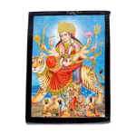 Shera Wali Mata Is Sitting On A Lion Photo Frame - 7 x 5 Inches | For Pooja Temple And Home Decor