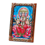 Goddess Lakshmi Sitting on Lotus Flower Photo Frame - 5 × 3 Inches | For Pooja Temple And Home Decor