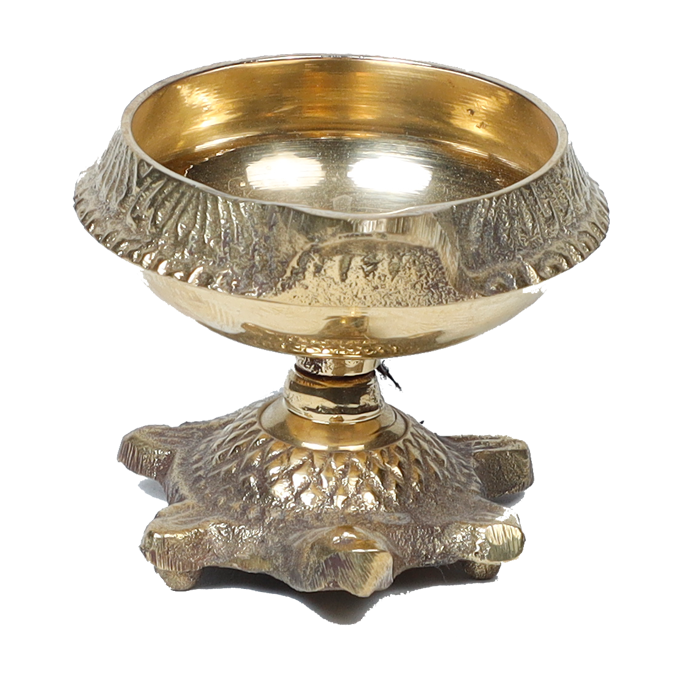 Brass Kubera Diya Tortoise - 1.5 × 2 Inches