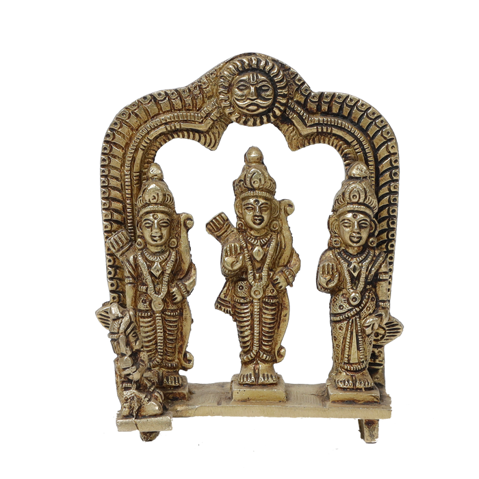 Brass Murti 4 No. Ram Darbar - 6 × 4.5 Inches | For Pooja Temple | Home Decor And Gifts