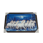 7 Running Vastu Shastr White Horse Photo Frame - 20 × 13 Inches | For Home Decor And Gifts