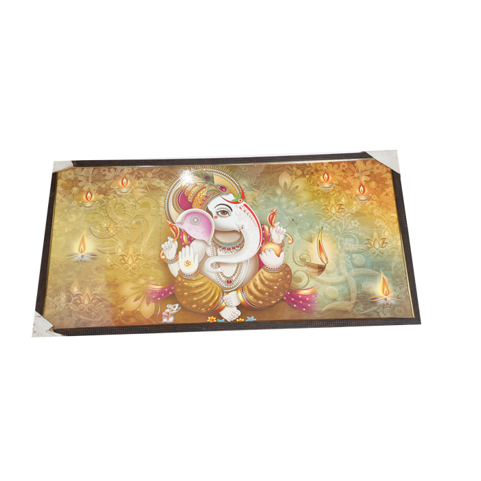 Lord Ganesha Photo Frame - 20 × 40 Inches | For Pooja Temple | Home Decor And Gifts