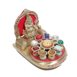 Shri Dhan Varsha Brass Kuber Yantra Chowki - 4 × 6 Inches