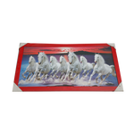 7 Running Vastu Shastr White Horse Photo Frame - 26 × 14 Inches | For Home Decor And Gifts