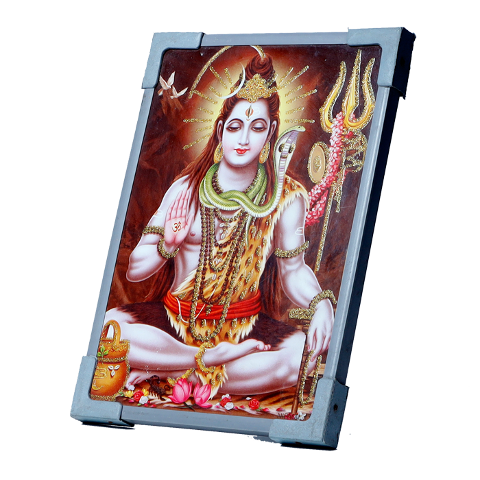 Lord Shiva Shankar Ji Photo Frame - 7 × 5 Inches | For Pooja Temple And Home Decor