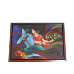 Lord Krishan And Goddess Radha Photo Frame - 30 × 22 Inches | For Pooja Temple | Home Decor And Gifts