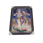 Lord Krishan And Goddess Radha Photo Frame - 20 × 13 Inches | For Pooja Temple | Home Decor And Gifts