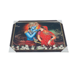 Goddess Radha And Lord Krishan Photo Frame - 20 × 13 Inches | For Pooja Temple | Home Decor And Gifts