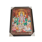 Shree Satyanarayan Bhagwan Photo Frame - 20 × 13 Inches | For Pooja Temple | Home Decor And Gifts
