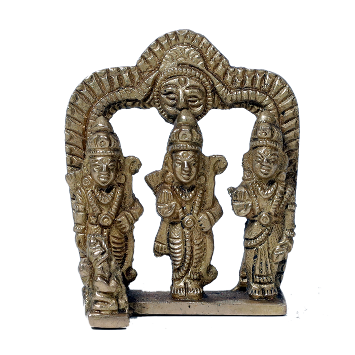 Brass Murti Ram Darbar - 2.5 × 2.5 Inches | For Pooja Temple | Home Decor And Gifts