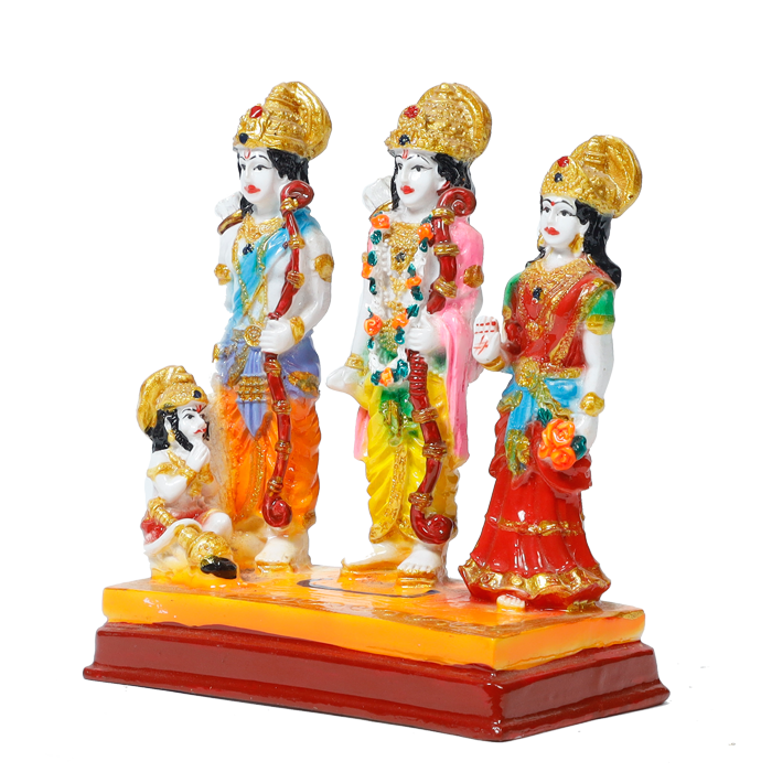 Ram Darbar Marble Dust Murti Idol - 5 × 3 Inches | For Pooja Temple And Home Decor