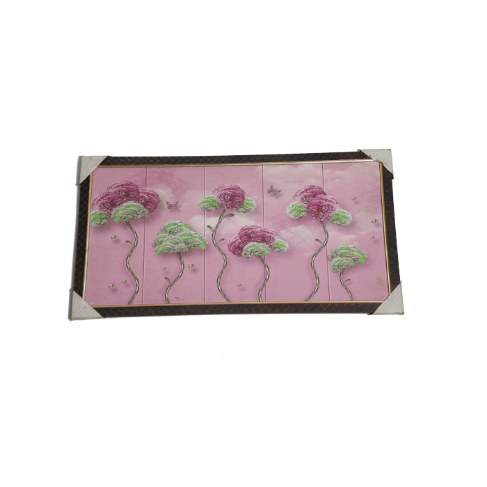 Trees With Green And Pink Flowers Photo Frame - 26 × 14 Inches | For Home Decor And Gifts