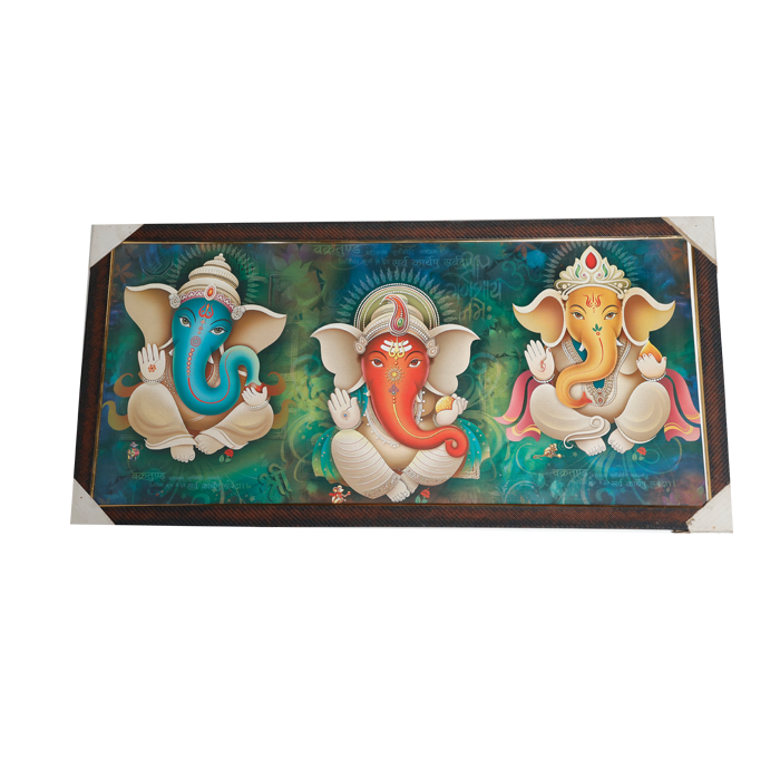 Lord Ganesha Photo Frame - 20 × 40 Inches | For Pooja Temple | Home Decor And Gifts