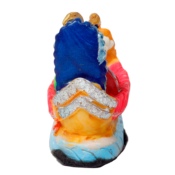 Radha & Krishan Sitting In A Boat | Rubber Murti Idol - 3 × 3 Inches | For Pooja Temple