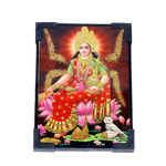 Maa Laxmi Sitting on Lotus With Owl Photo Frame - 7 x 5 Inches | For Pooja Temple And Home Decor