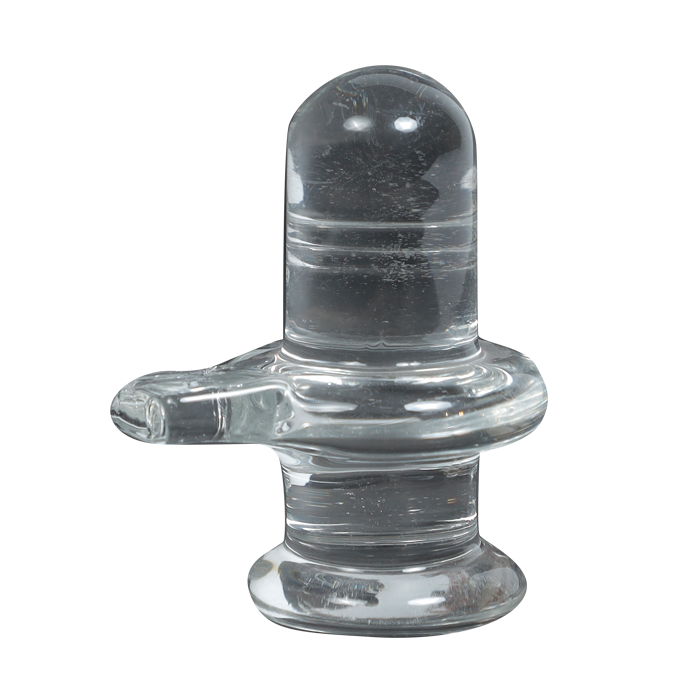 Lightweight Indian Religious Polished Finish Glass Shivling - 3 × 3 Inches