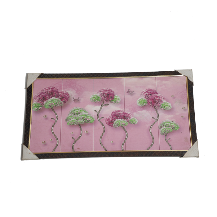 Trees With Green And Pink Flowers Photo Frame - 26 × 14 Inches | For Home Decor And Gifts