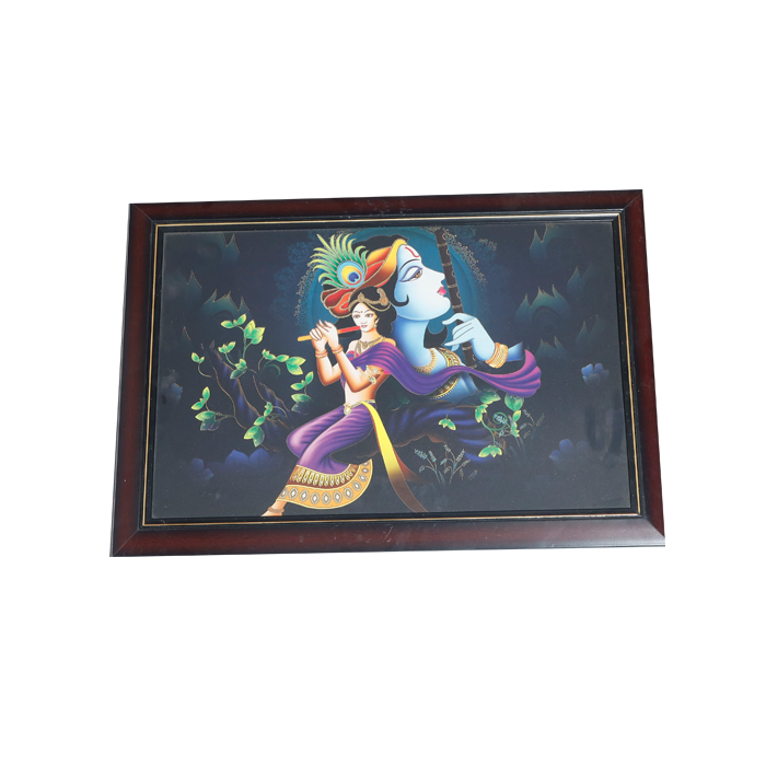 Lord Krishan And Goddess Radha Photo Frame - 14 × 20 Inches | For Pooja Temple | Home Decor And Gifts