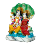 Lord Vishnu And Goddess Lakshmi With Sheshnaag | Marble Dust Murti Idol - 4 × 5 Inches | For Pooja Temple And Home Decor