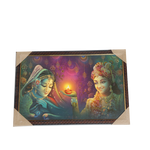 Goddess Radha And Lord Krishan Photo Frame - 13 × 19 Inches | For Pooja Temple | Home Decor And Gifts