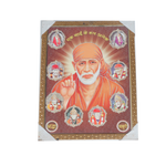 Shree Sai Baba Photo Frame - 17 × 13 Inches | For Pooja Temple | Home Decor And GIfts