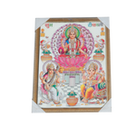 Goddess Lakshmi, Goddess Saraswati and Lord GaneshaPhoto Frame - 17 × 13 Inches | For Pooja Temple | Home Decor And Gifts