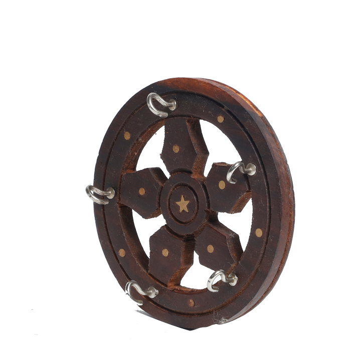 Wooden Round Key Holder - 6 × 6 Inches