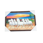 7 Running Vastu Shastr White Horse Photo Frame - 13 × 19 Inches | For Home Decor And Gifts