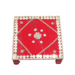 Kanha Laddu Gopal HEAVY WOODEN PATTA Cum Chowki - 12 × 12 Inches