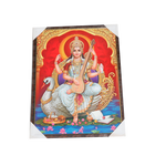 Goddess Saraswati Mata Sitting on Swan Photo Frame - 25 × 19 Inches | For Pooja Temple | Home Decor And GIfts