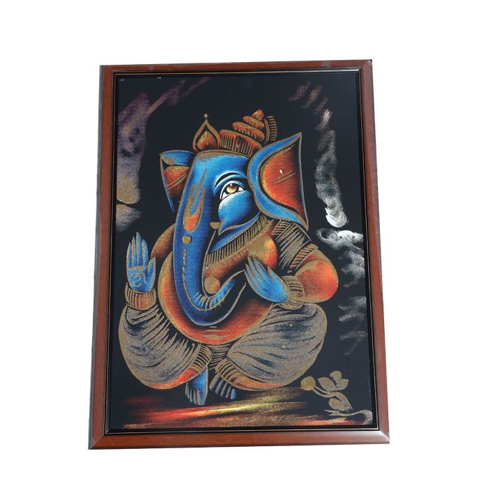 Lord Ganesha Photo Frame - 30 × 22 Inches | For Pooja Temple | Home Decor And Gifts