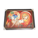 Lord Krishan And Goddess Radha Photo Frame - 31 × 23 Inches | For Pooja Temple | Home Decor And Gifts