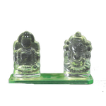 Light Green Laxmi Ganesh - 3 × 4 Inches